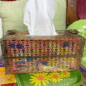 MCM Gold Tissue Box Holder